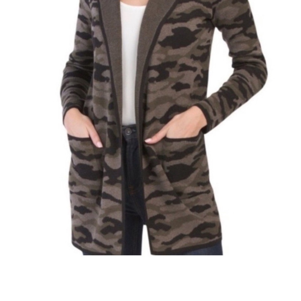 Rachel Zoe Camouflage Open Front Cardigan